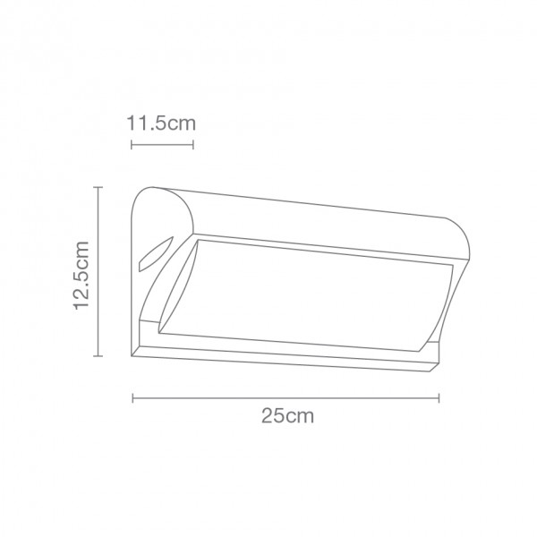 Luminario para sobreponer en muro 2008-E27/GF - Imagen 2